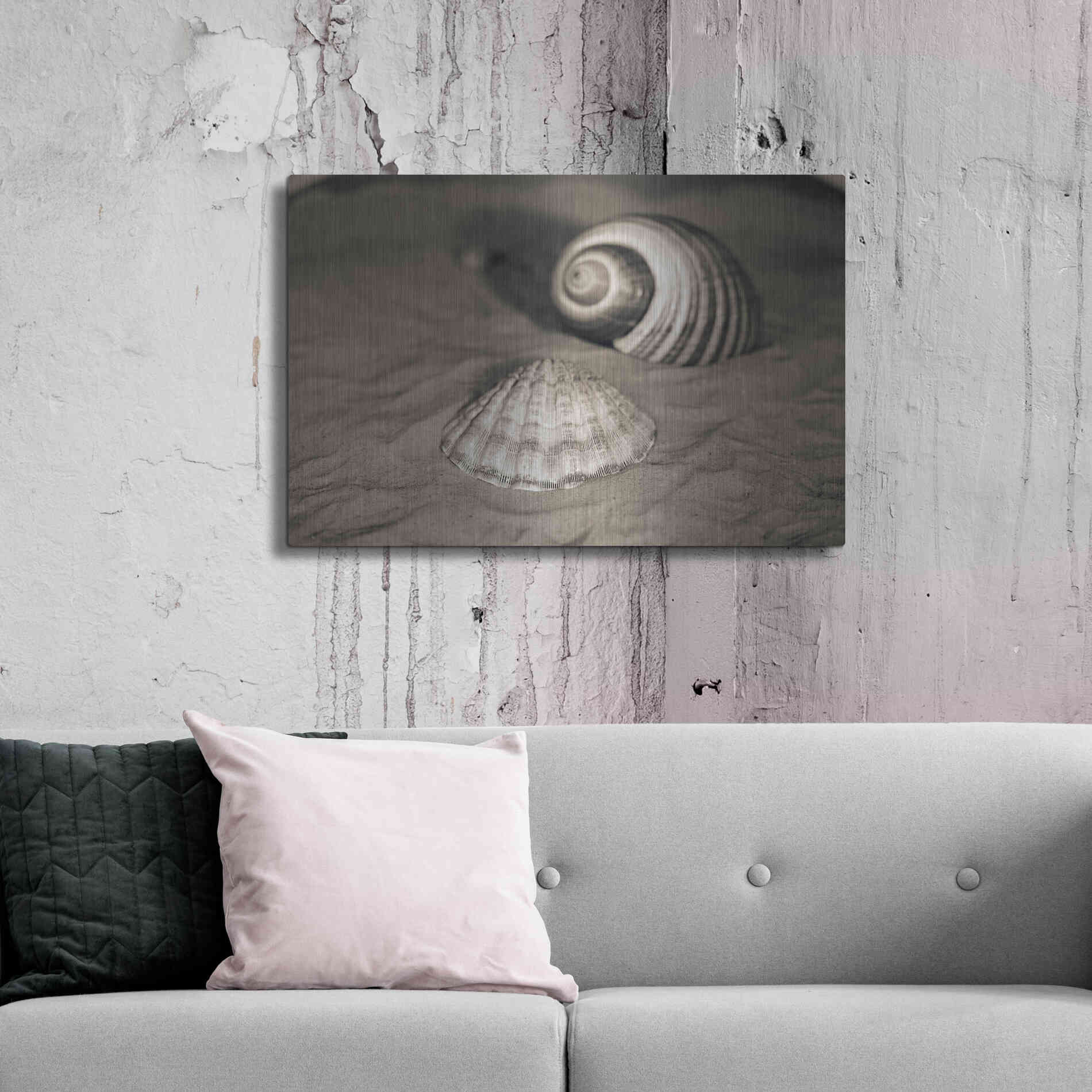 Luxe Metal Art 'Scallop Tonna' by Debra Van Swearingen, Metal Wall Art,36x24
