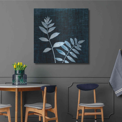 Luxe Metal Art 'Leaves on Linen II' by Debra Van Swearingen, Metal Wall Art,36x36