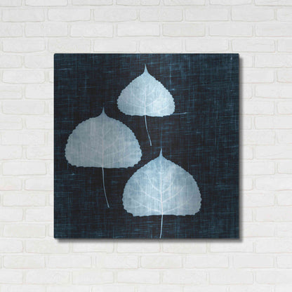 Luxe Metal Art 'Leaves on Linen III' by Debra Van Swearingen, Metal Wall Art,36x36