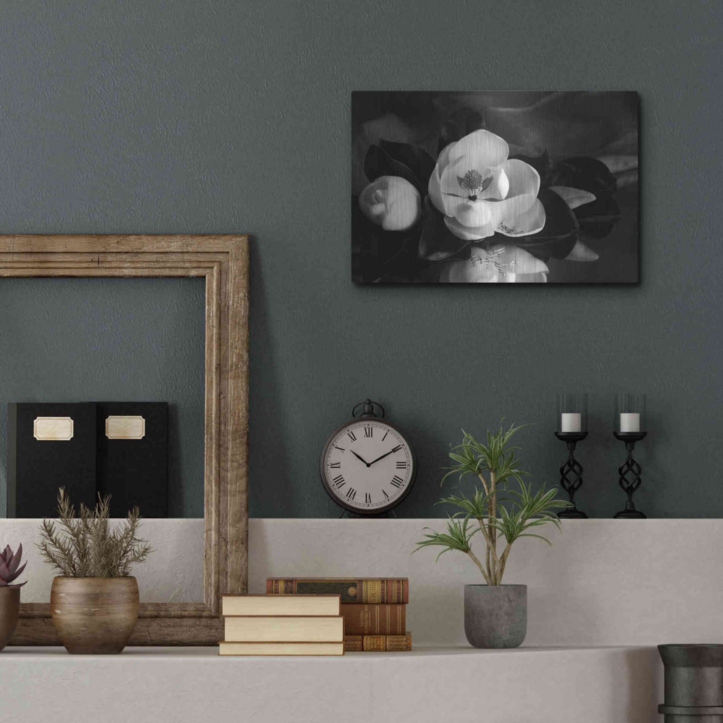 Luxe Metal Art 'Magnolia in Bloom' by Debra Van Swearingen, Metal Wall Art,16x12