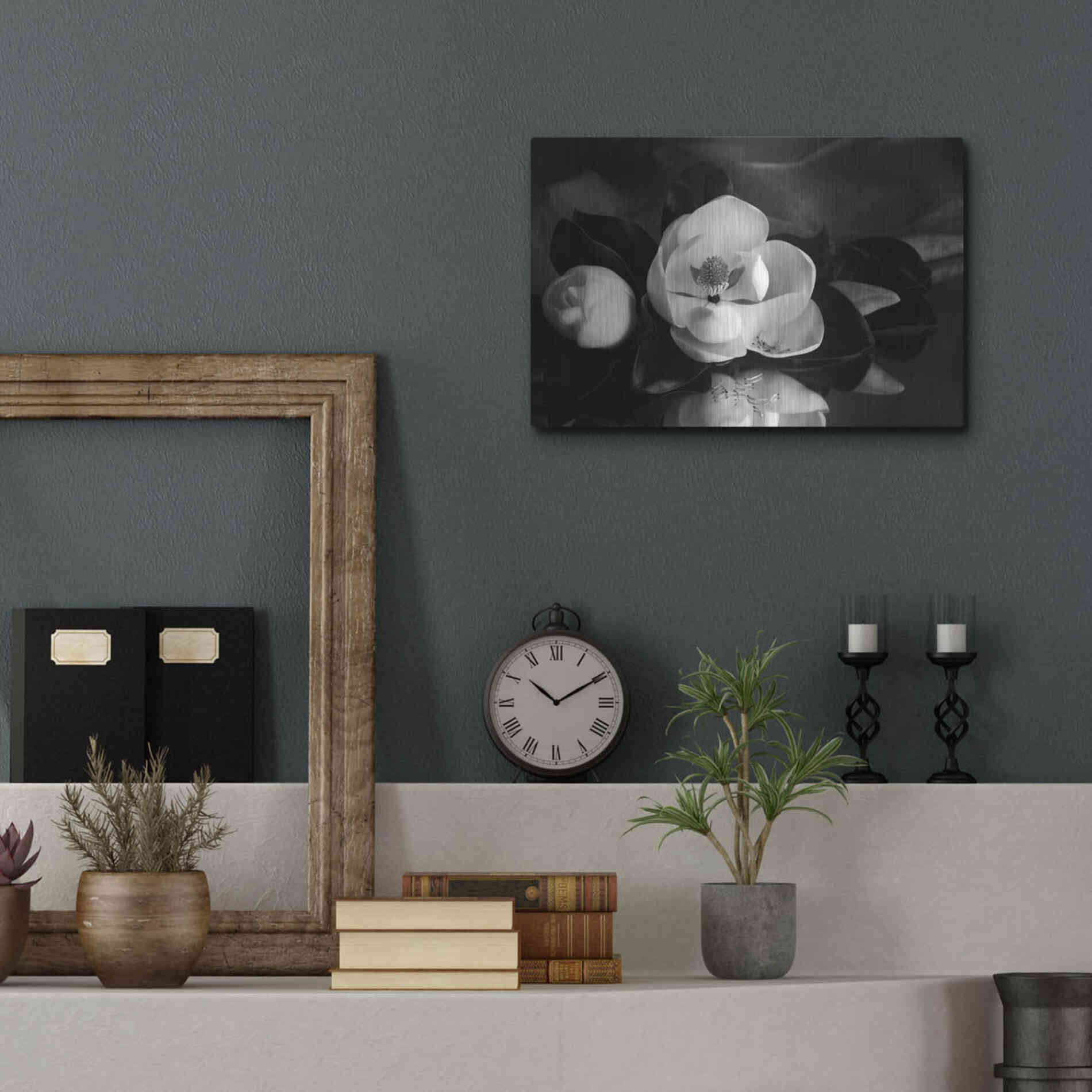 Luxe Metal Art 'Magnolia in Bloom' by Debra Van Swearingen, Metal Wall Art,16x12