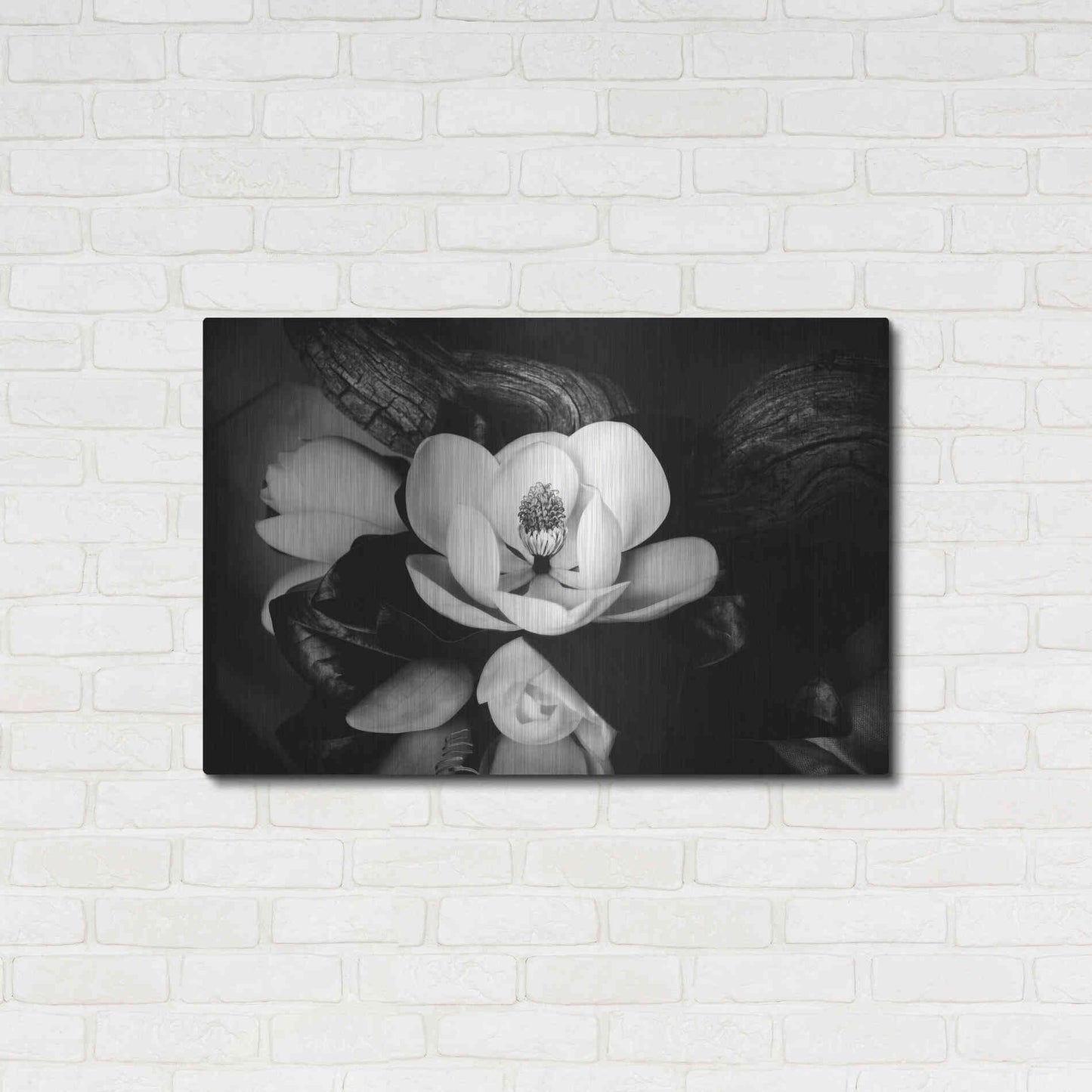 Luxe Metal Art 'Magnolia and Driftwood II' by Debra Van Swearingen, Metal Wall Art,36x24