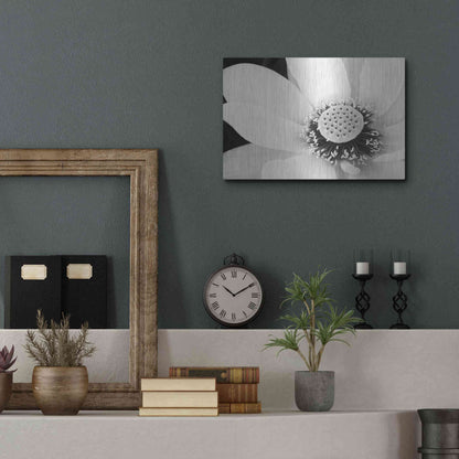 Luxe Metal Art 'Lotus Flower IV' by Debra Van Swearingen, Metal Wall Art,16x12
