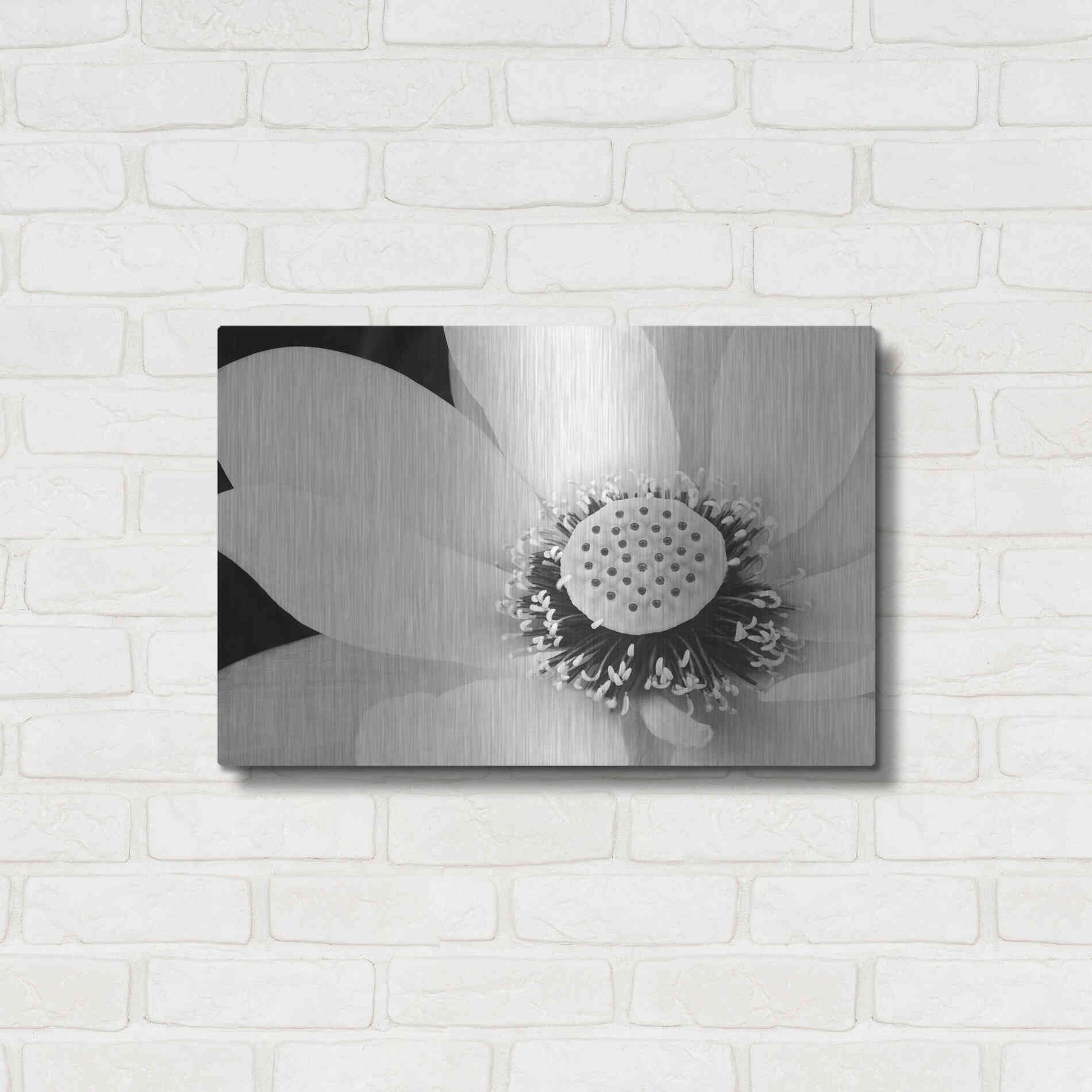Luxe Metal Art 'Lotus Flower IV' by Debra Van Swearingen, Metal Wall Art,24x16