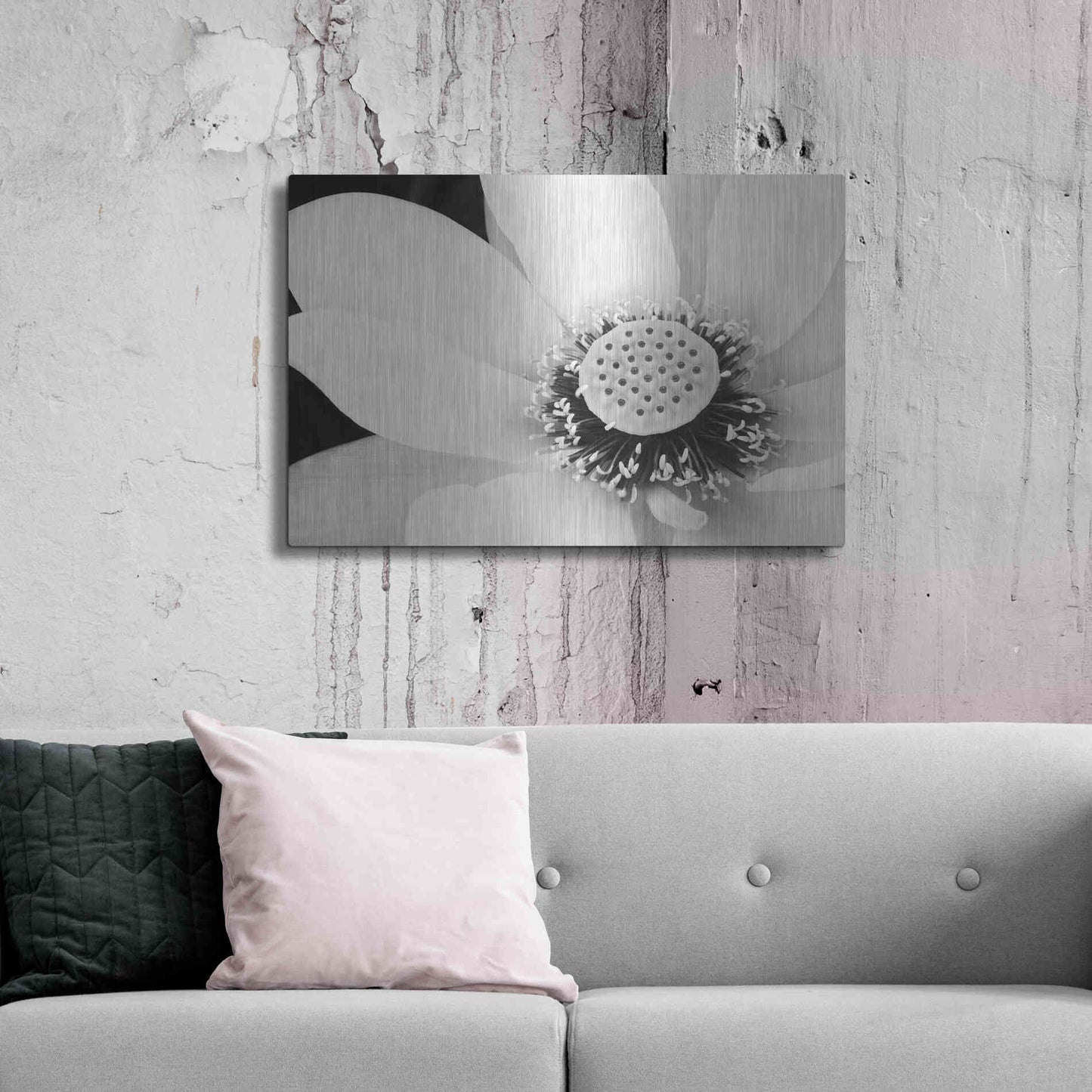 Luxe Metal Art 'Lotus Flower IV' by Debra Van Swearingen, Metal Wall Art,36x24