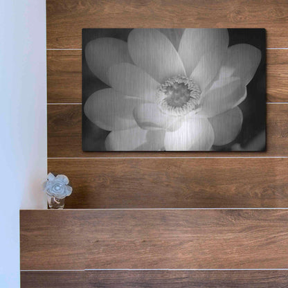 Luxe Metal Art 'Lotus Flower V' by Debra Van Swearingen, Metal Wall Art,16x12