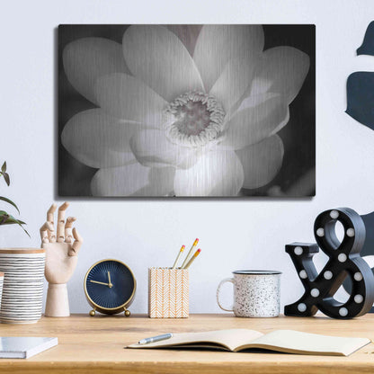 Luxe Metal Art 'Lotus Flower V' by Debra Van Swearingen, Metal Wall Art,16x12