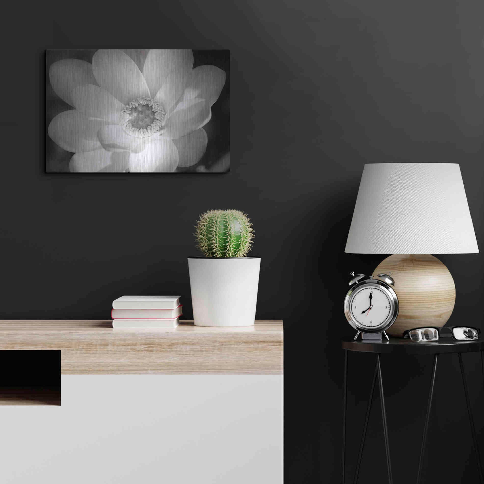 Luxe Metal Art 'Lotus Flower V' by Debra Van Swearingen, Metal Wall Art,24x16