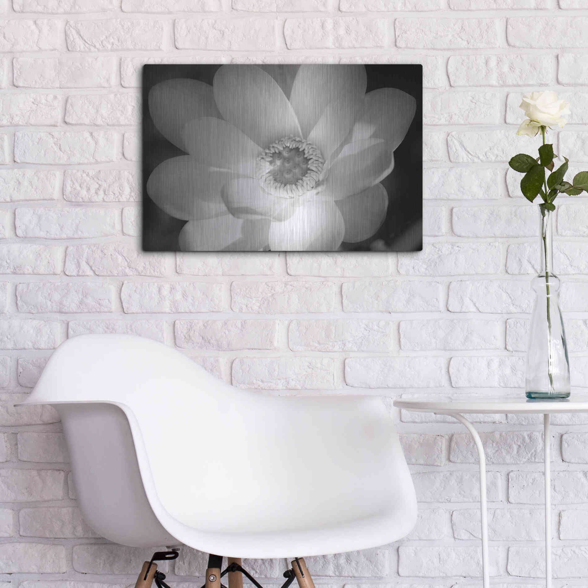Luxe Metal Art 'Lotus Flower V' by Debra Van Swearingen, Metal Wall Art,24x16