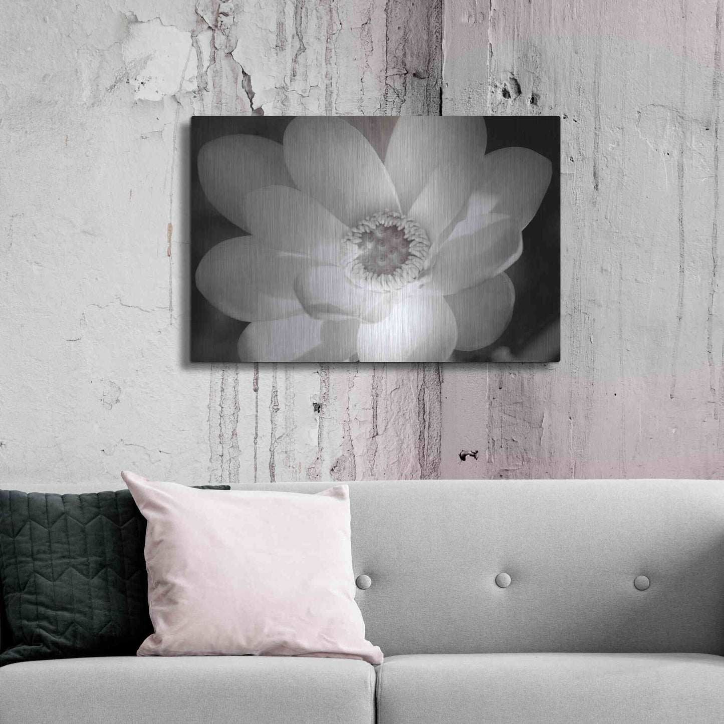 Luxe Metal Art 'Lotus Flower V' by Debra Van Swearingen, Metal Wall Art,36x24