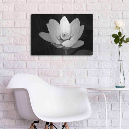 Luxe Metal Art 'Lotus Flower I v2' by Debra Van Swearingen, Metal Wall Art,24x16