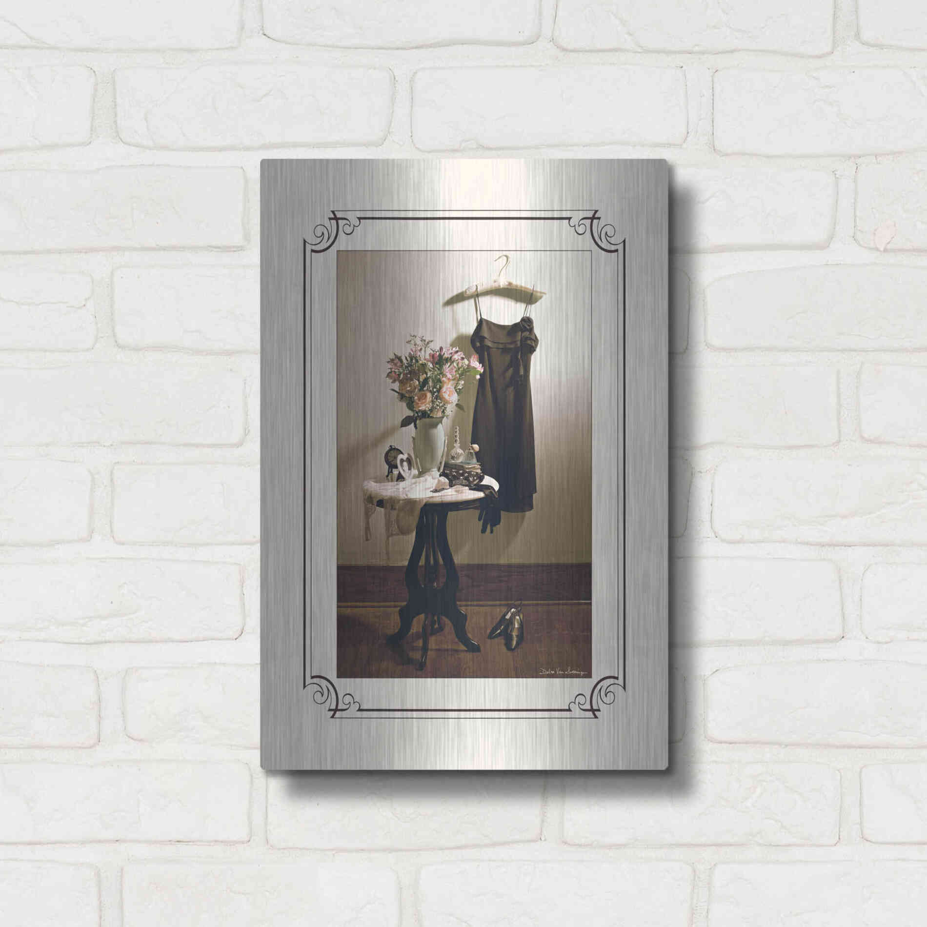 Luxe Metal Art 'Anticipation Hers' by Debra Van Swearingen, Metal Wall Art,12x16