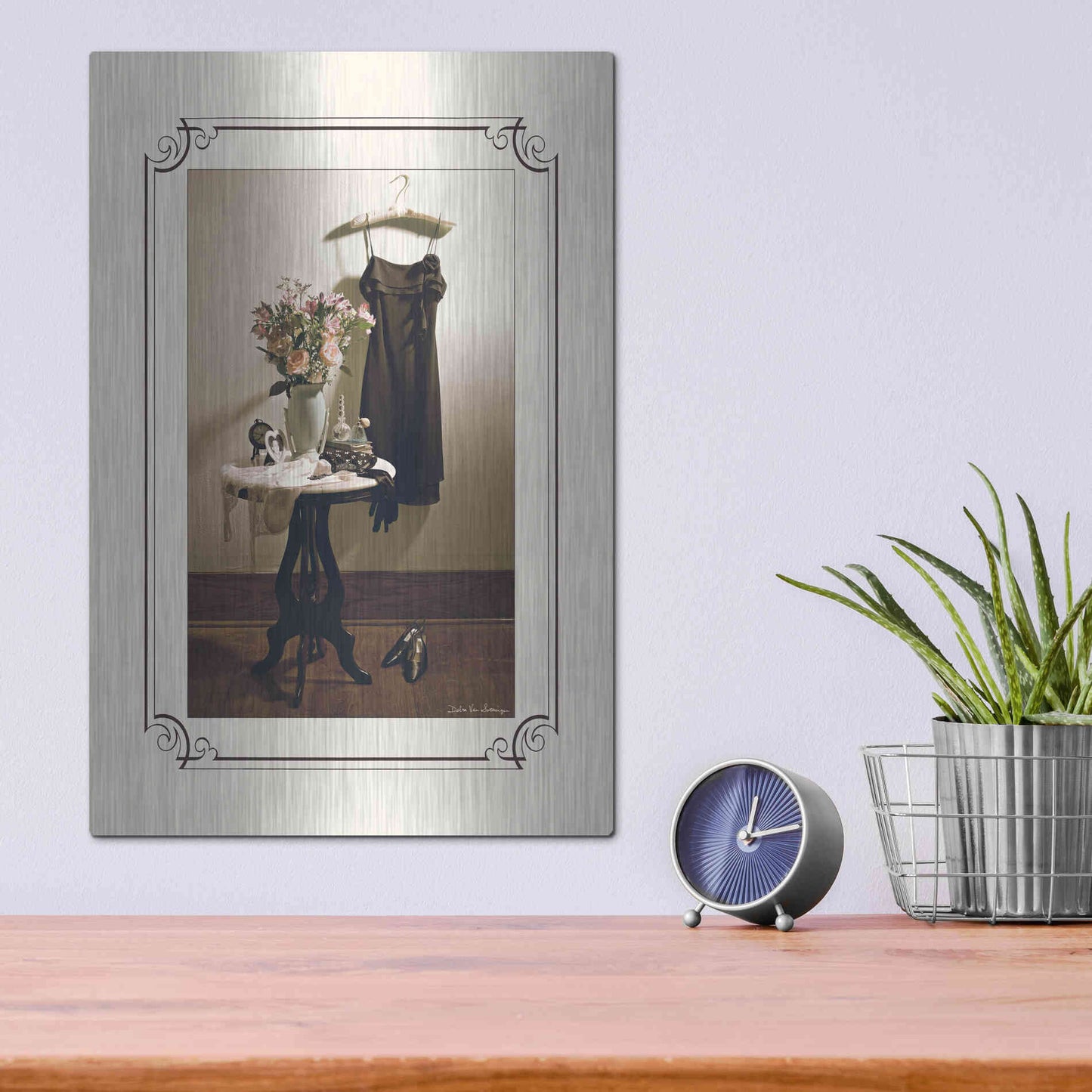 Luxe Metal Art 'Anticipation Hers' by Debra Van Swearingen, Metal Wall Art,12x16