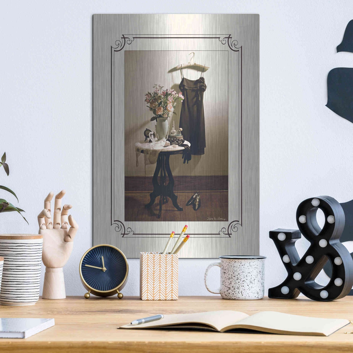 Luxe Metal Art 'Anticipation Hers' by Debra Van Swearingen, Metal Wall Art,12x16