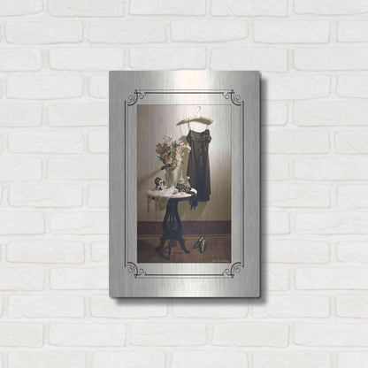 Luxe Metal Art 'Anticipation Hers' by Debra Van Swearingen, Metal Wall Art,16x24