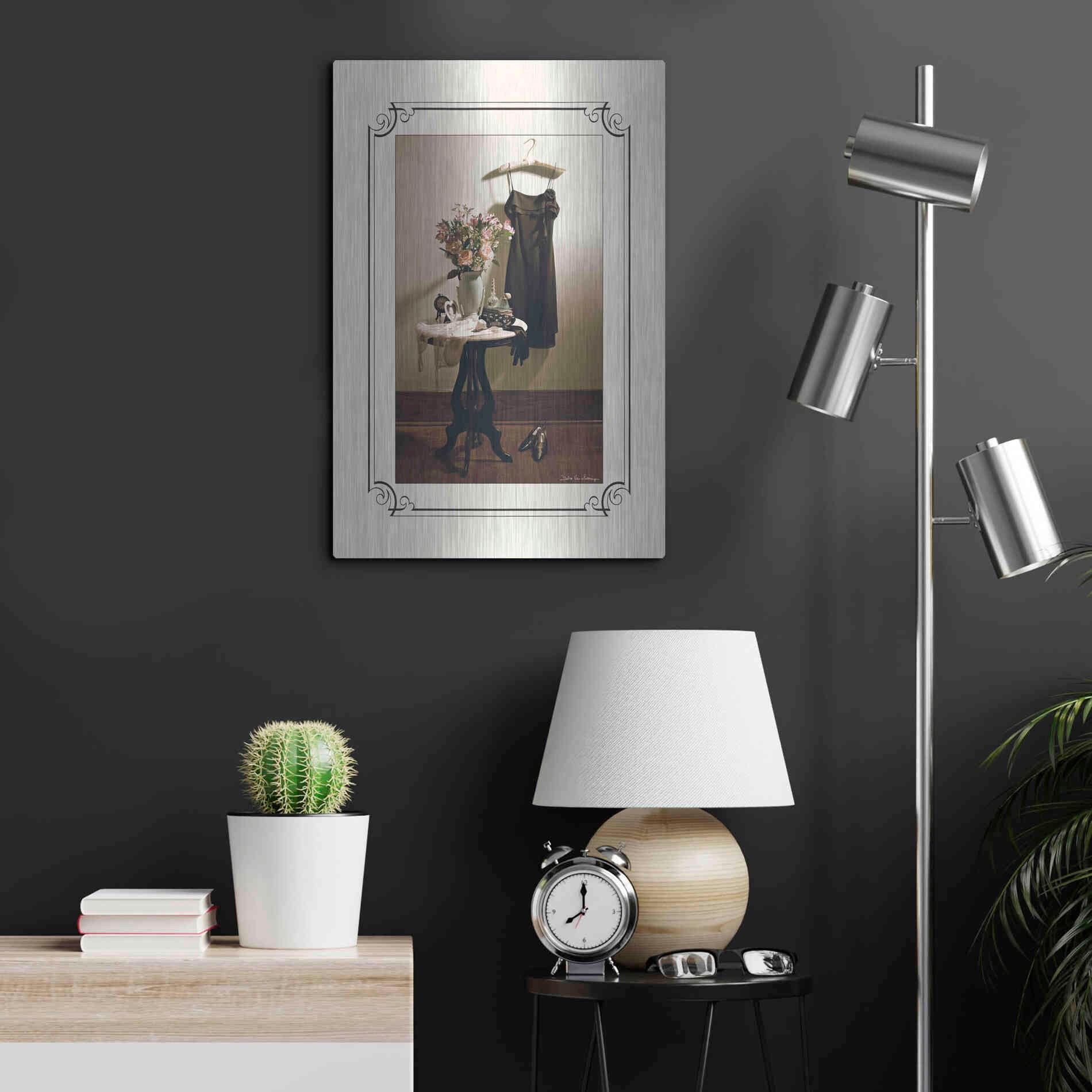 Luxe Metal Art 'Anticipation Hers' by Debra Van Swearingen, Metal Wall Art,16x24