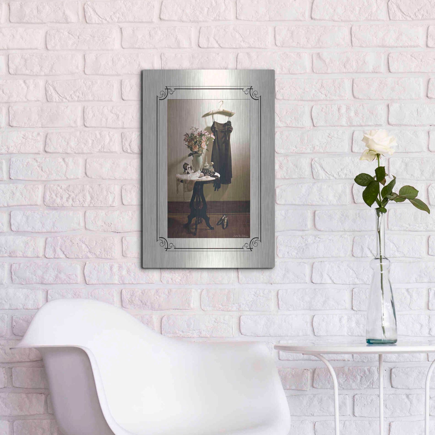 Luxe Metal Art 'Anticipation Hers' by Debra Van Swearingen, Metal Wall Art,16x24