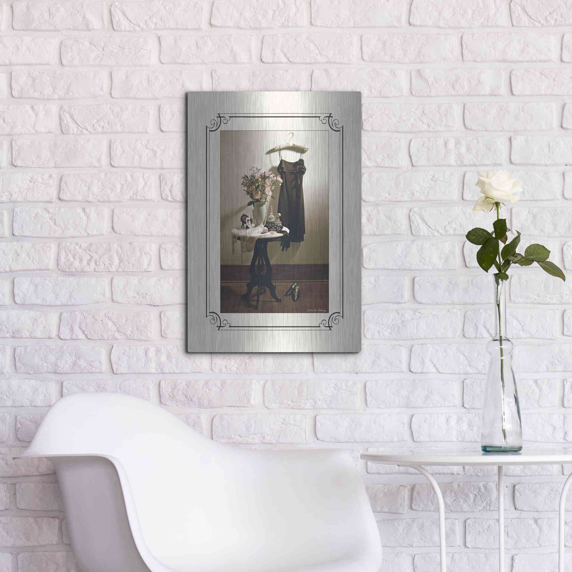 Luxe Metal Art 'Anticipation Hers' by Debra Van Swearingen, Metal Wall Art,16x24