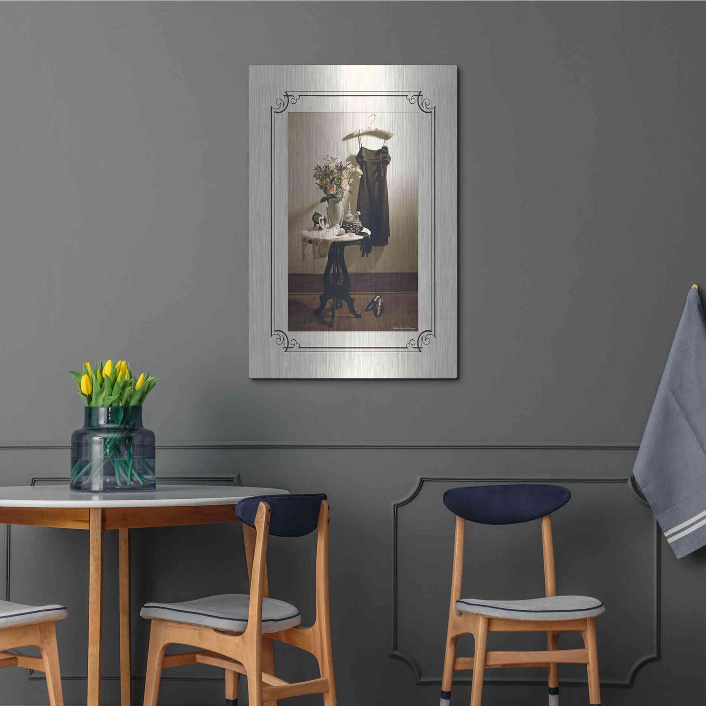 Luxe Metal Art 'Anticipation Hers' by Debra Van Swearingen, Metal Wall Art,24x36