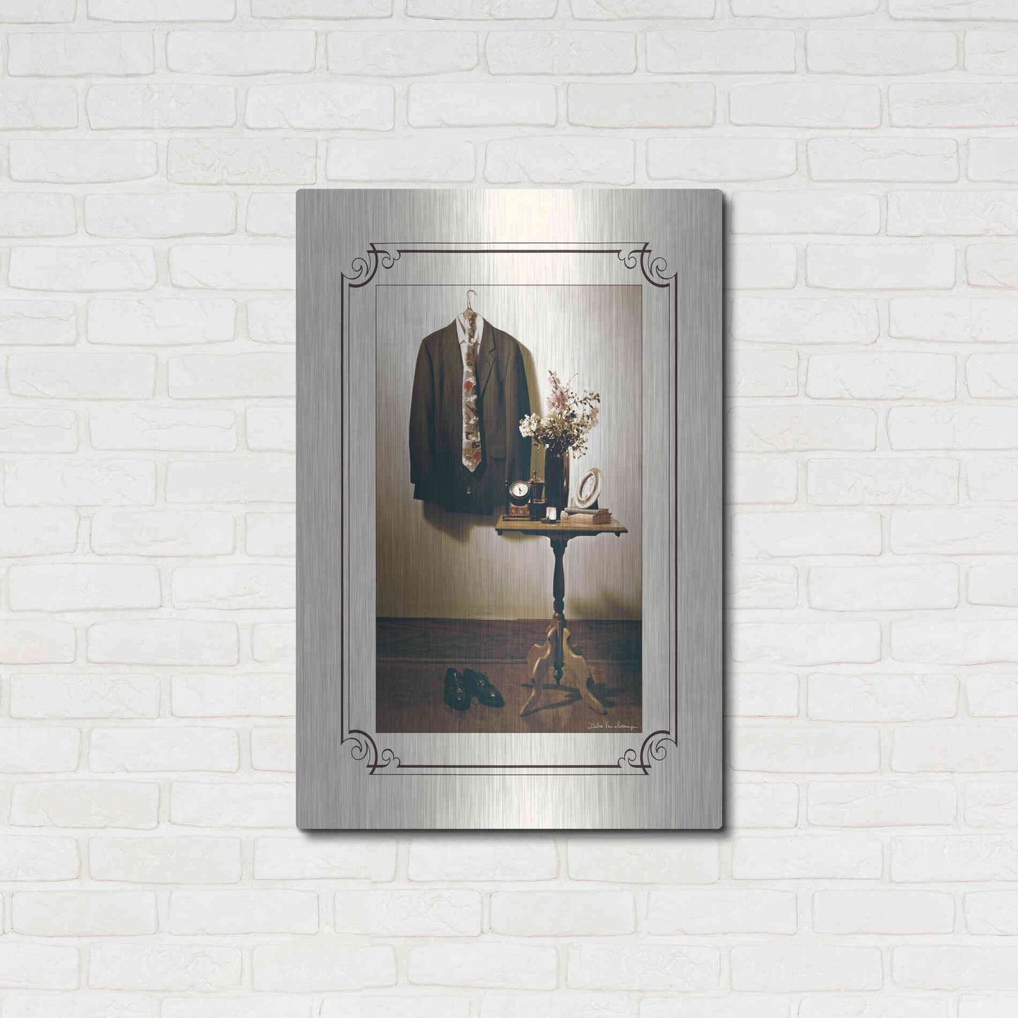 Luxe Metal Art 'Anticipation Him' by Debra Van Swearingen, Metal Wall Art,24x36