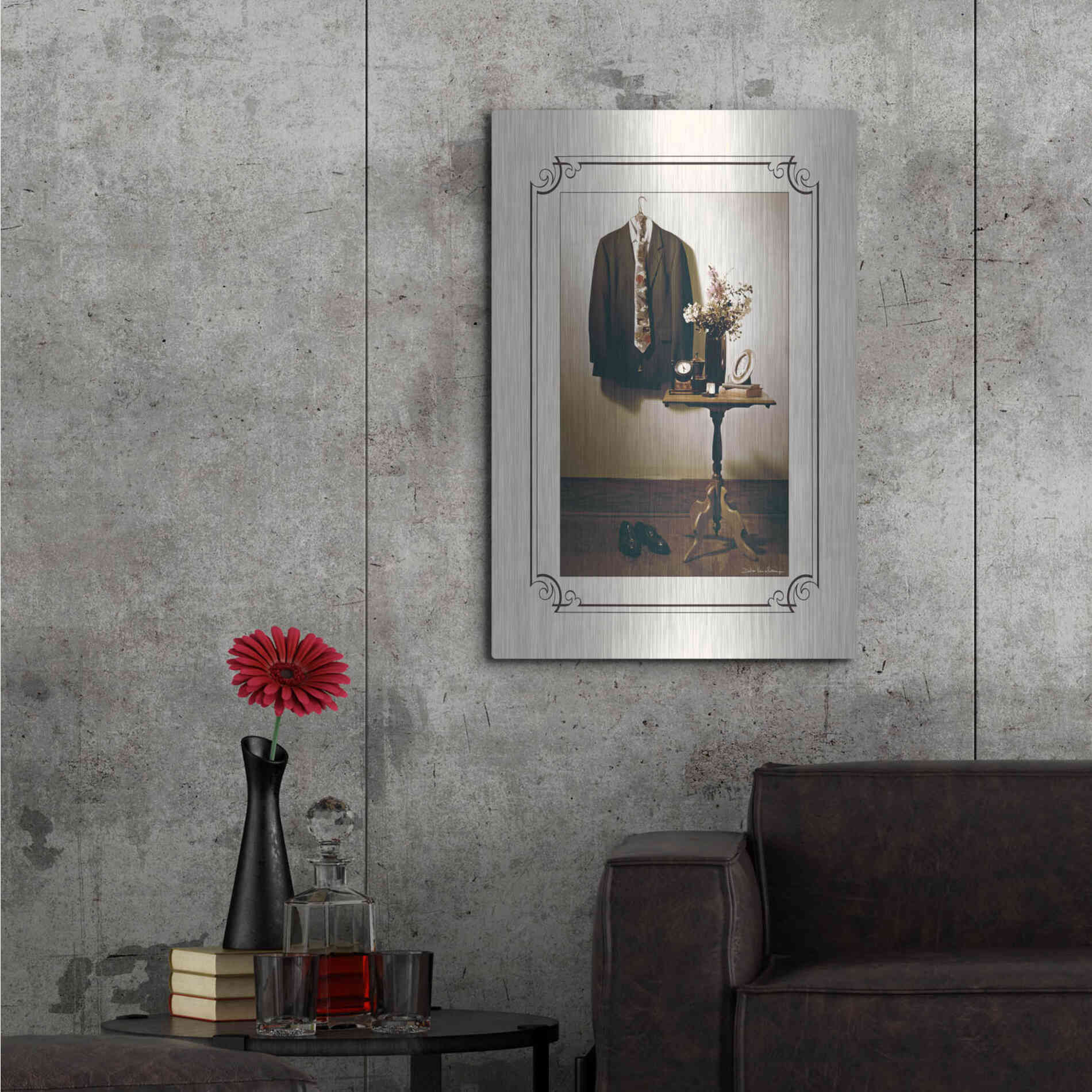 Luxe Metal Art 'Anticipation Him' by Debra Van Swearingen, Metal Wall Art,24x36