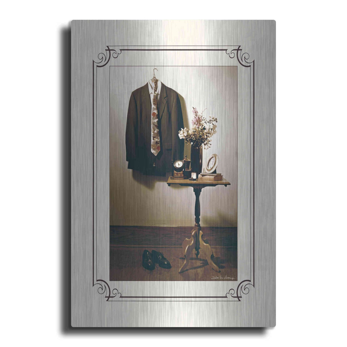 Luxe Metal Art 'Anticipation Him' by Debra Van Swearingen, Metal Wall Art