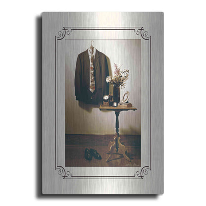 Luxe Metal Art 'Anticipation Him' by Debra Van Swearingen, Metal Wall Art