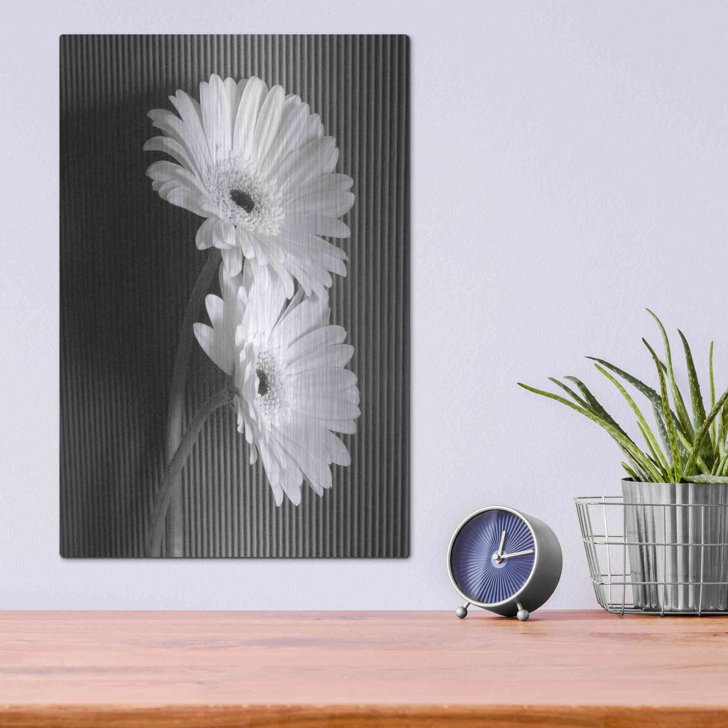 Luxe Metal Art 'Fresh Cut Daisy I' by Debra Van Swearingen, Metal Wall Art,12x16