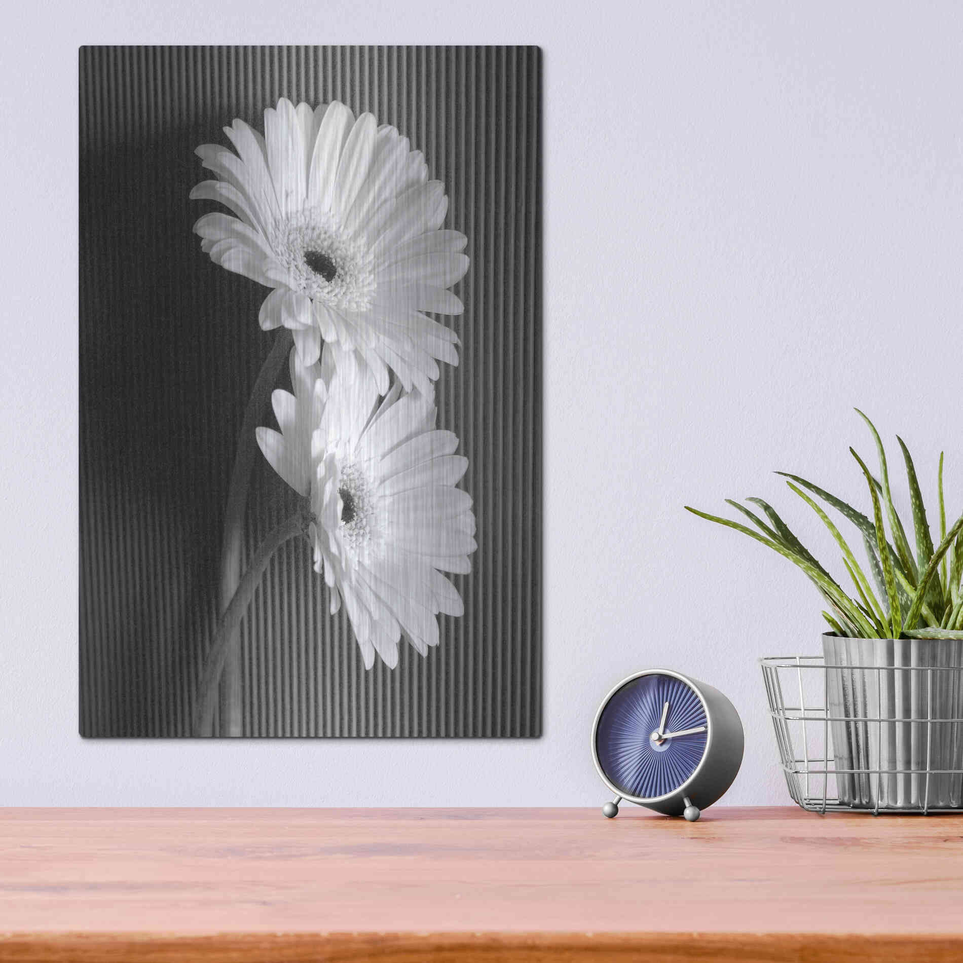 Luxe Metal Art 'Fresh Cut Daisy I' by Debra Van Swearingen, Metal Wall Art,12x16