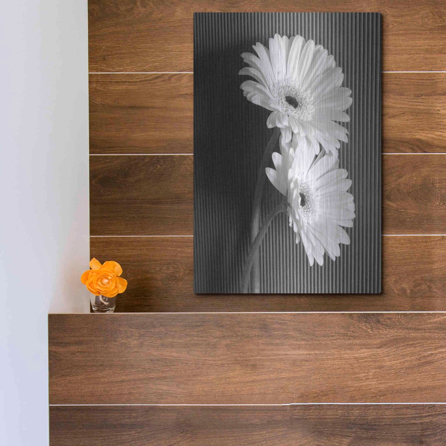 Luxe Metal Art 'Fresh Cut Daisy I' by Debra Van Swearingen, Metal Wall Art,12x16