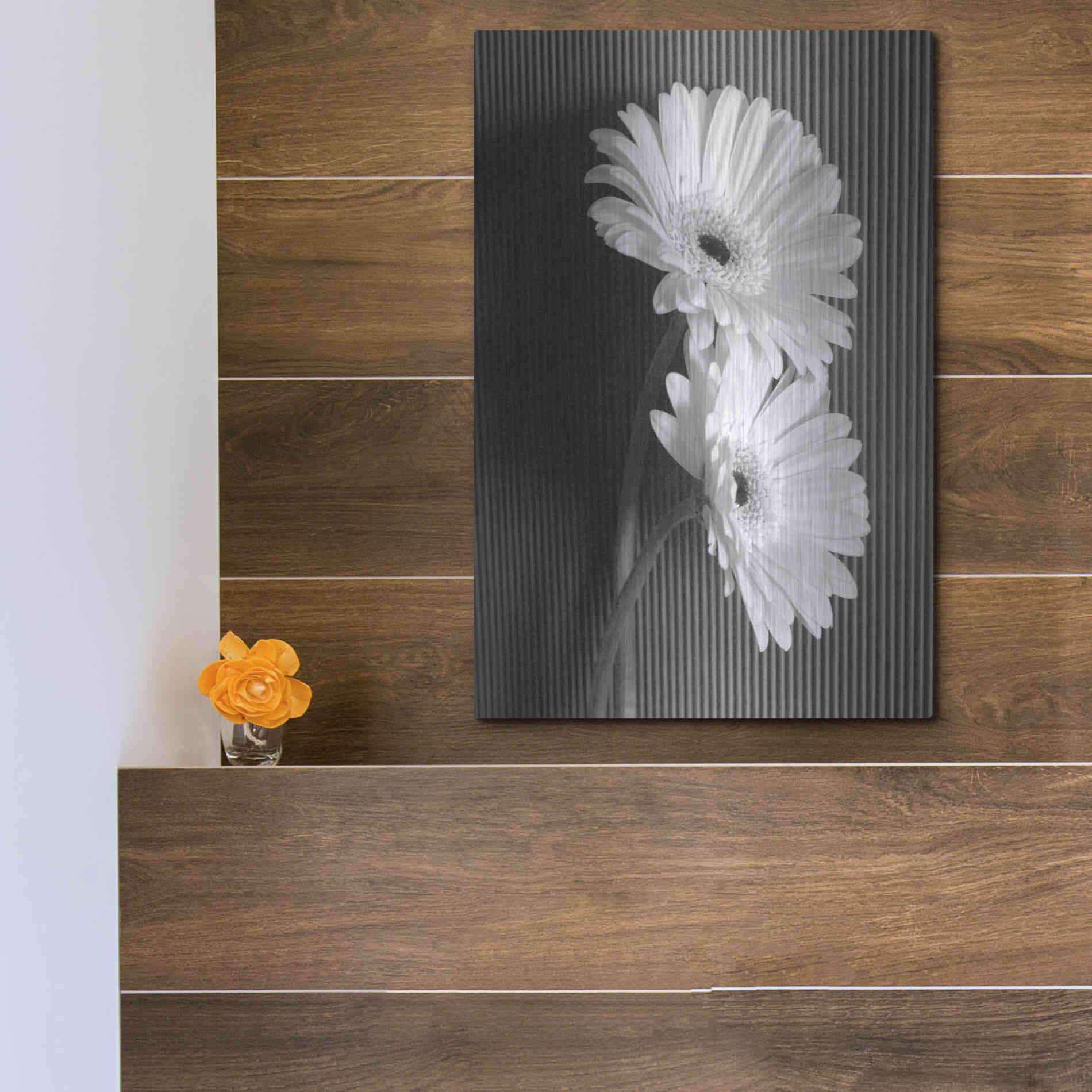 Luxe Metal Art 'Fresh Cut Daisy I' by Debra Van Swearingen, Metal Wall Art,12x16