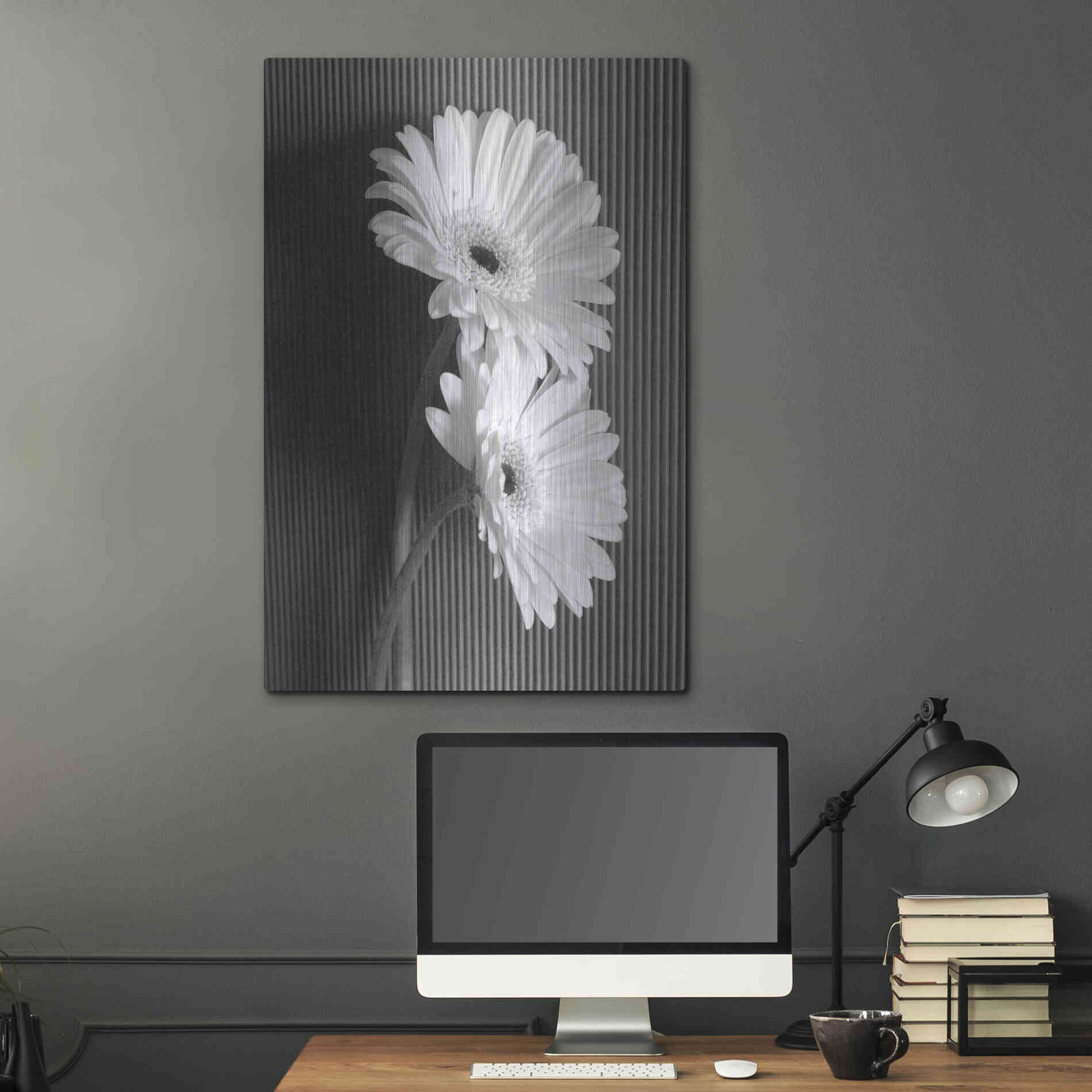 Luxe Metal Art 'Fresh Cut Daisy I' by Debra Van Swearingen, Metal Wall Art,24x36