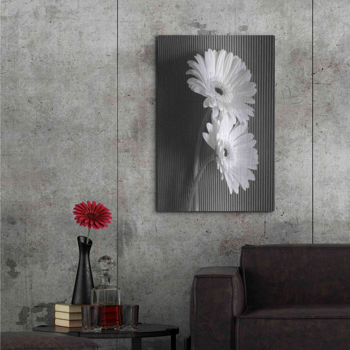 Luxe Metal Art 'Fresh Cut Daisy I' by Debra Van Swearingen, Metal Wall Art,24x36