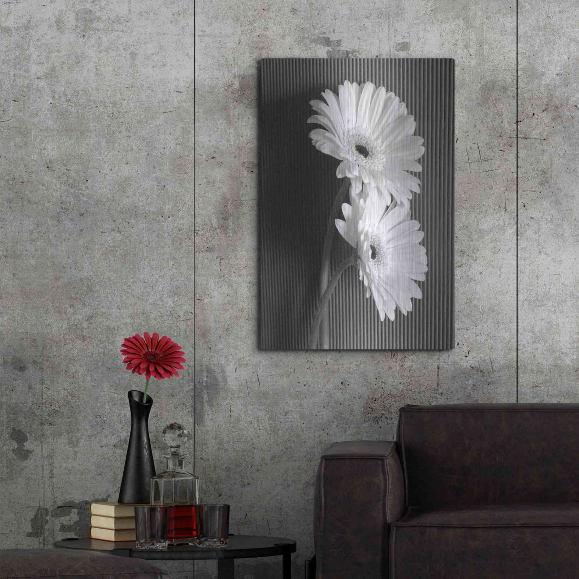 Luxe Metal Art 'Fresh Cut Daisy I' by Debra Van Swearingen, Metal Wall Art,24x36