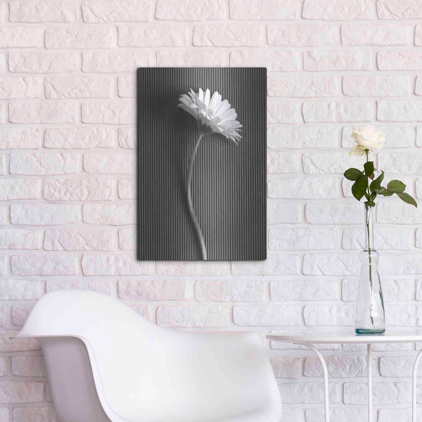 Luxe Metal Art 'Fresh Cut Daisy III' by Debra Van Swearingen, Metal Wall Art,16x24