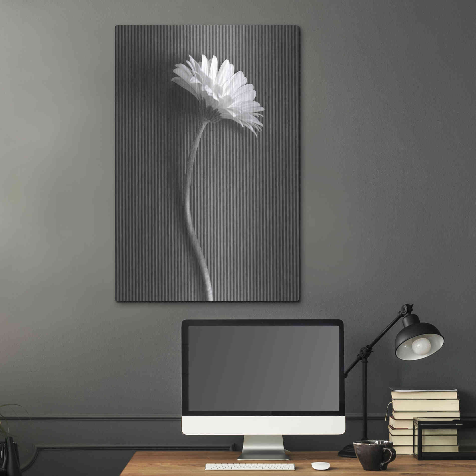 Luxe Metal Art 'Fresh Cut Daisy III' by Debra Van Swearingen, Metal Wall Art,24x36