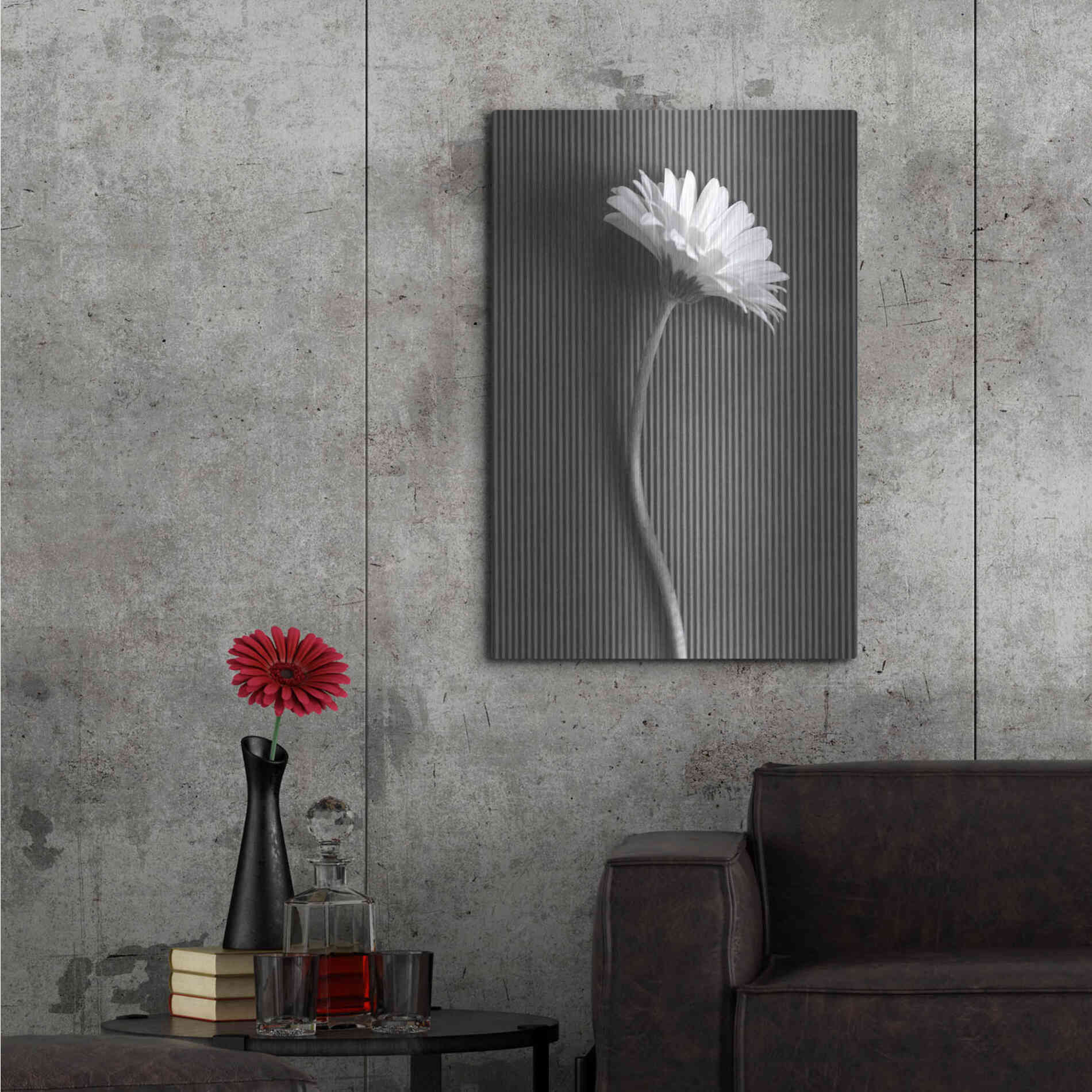 Luxe Metal Art 'Fresh Cut Daisy III' by Debra Van Swearingen, Metal Wall Art,24x36