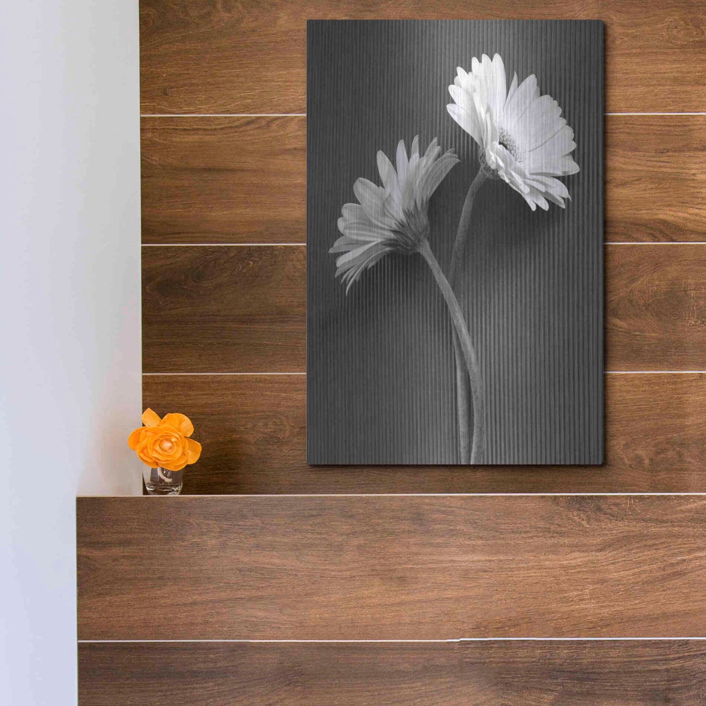 Luxe Metal Art 'Fresh Cut Daisy IV' by Debra Van Swearingen, Metal Wall Art,12x16