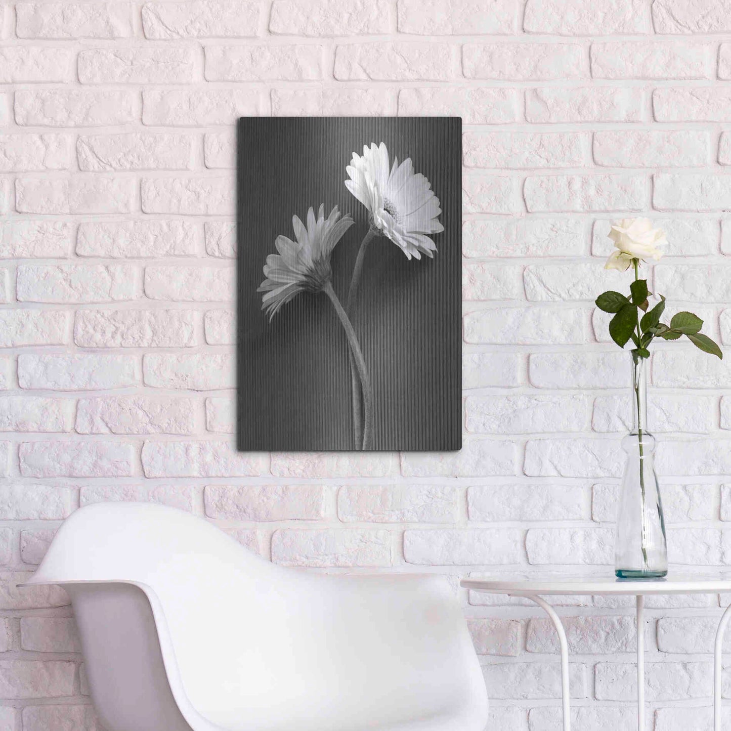 Luxe Metal Art 'Fresh Cut Daisy IV' by Debra Van Swearingen, Metal Wall Art,16x24