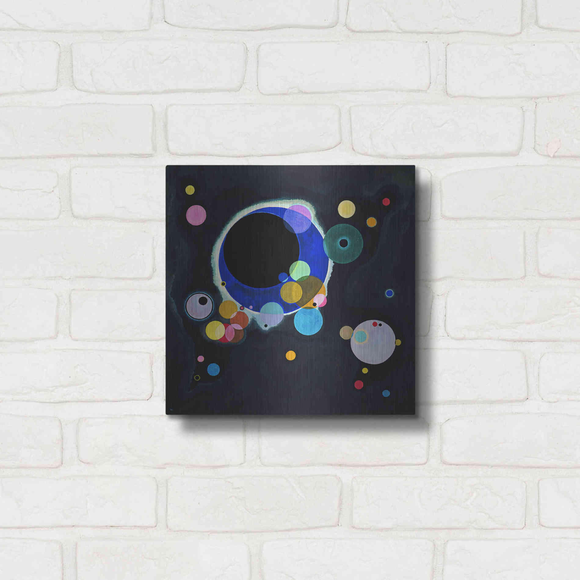 Luxe Metal Art 'Several Circles' by Wassily Kandinsky, Metal Wall Art,12x12