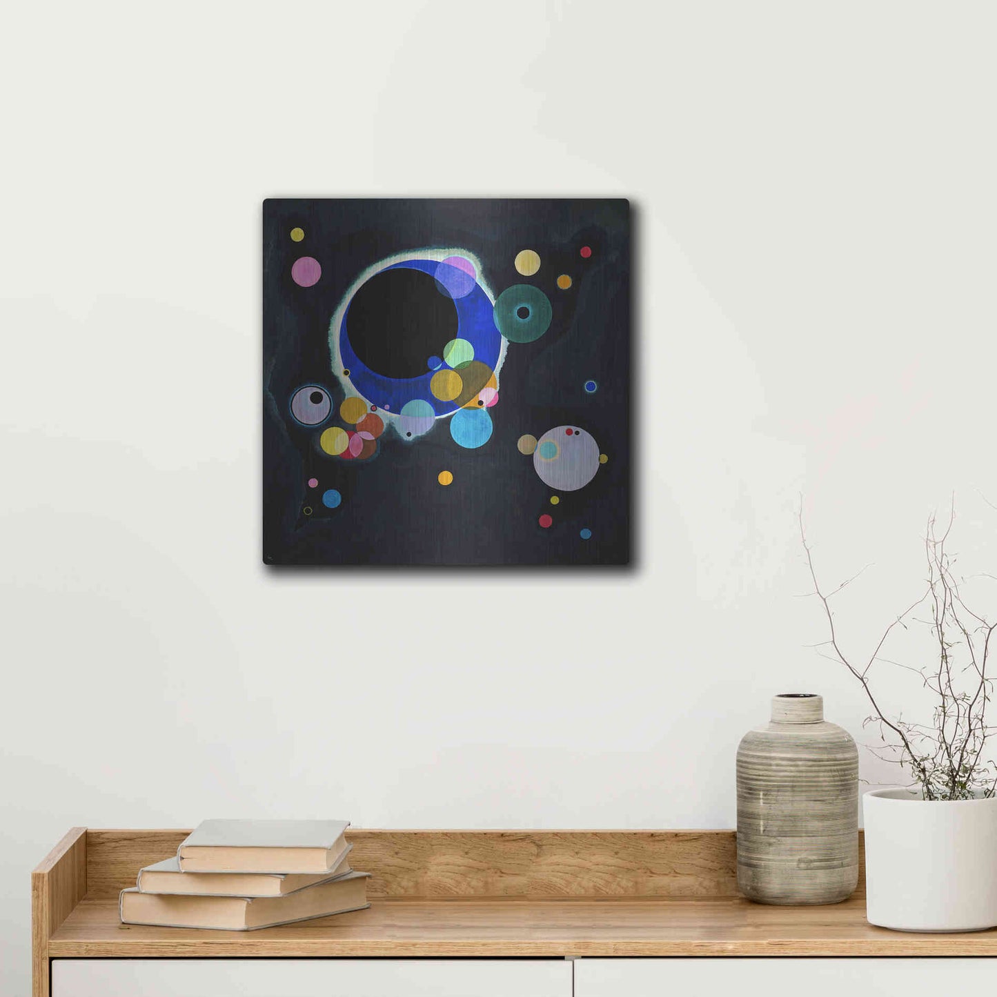 Luxe Metal Art 'Several Circles' by Wassily Kandinsky, Metal Wall Art,12x12
