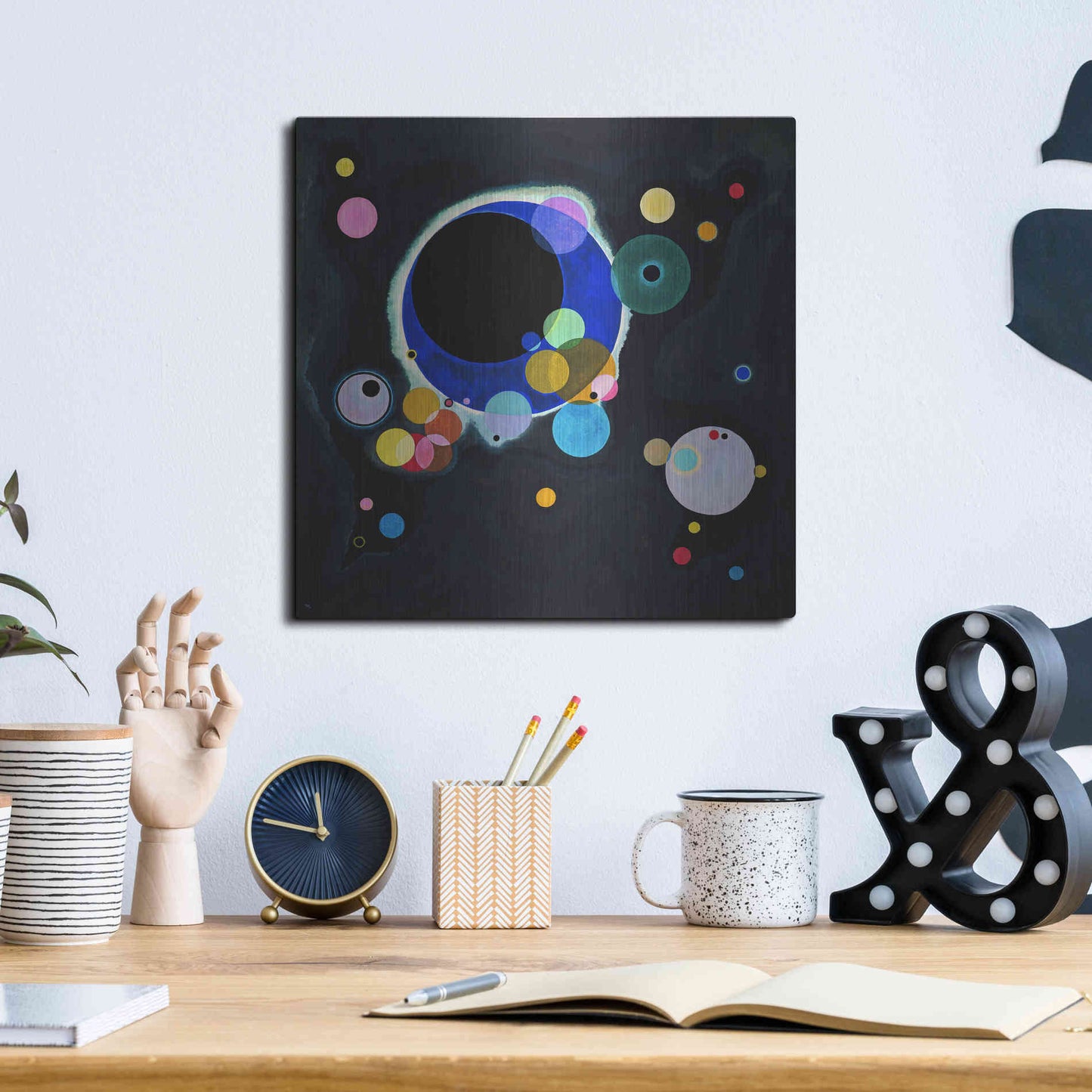 Luxe Metal Art 'Several Circles' by Wassily Kandinsky, Metal Wall Art,12x12