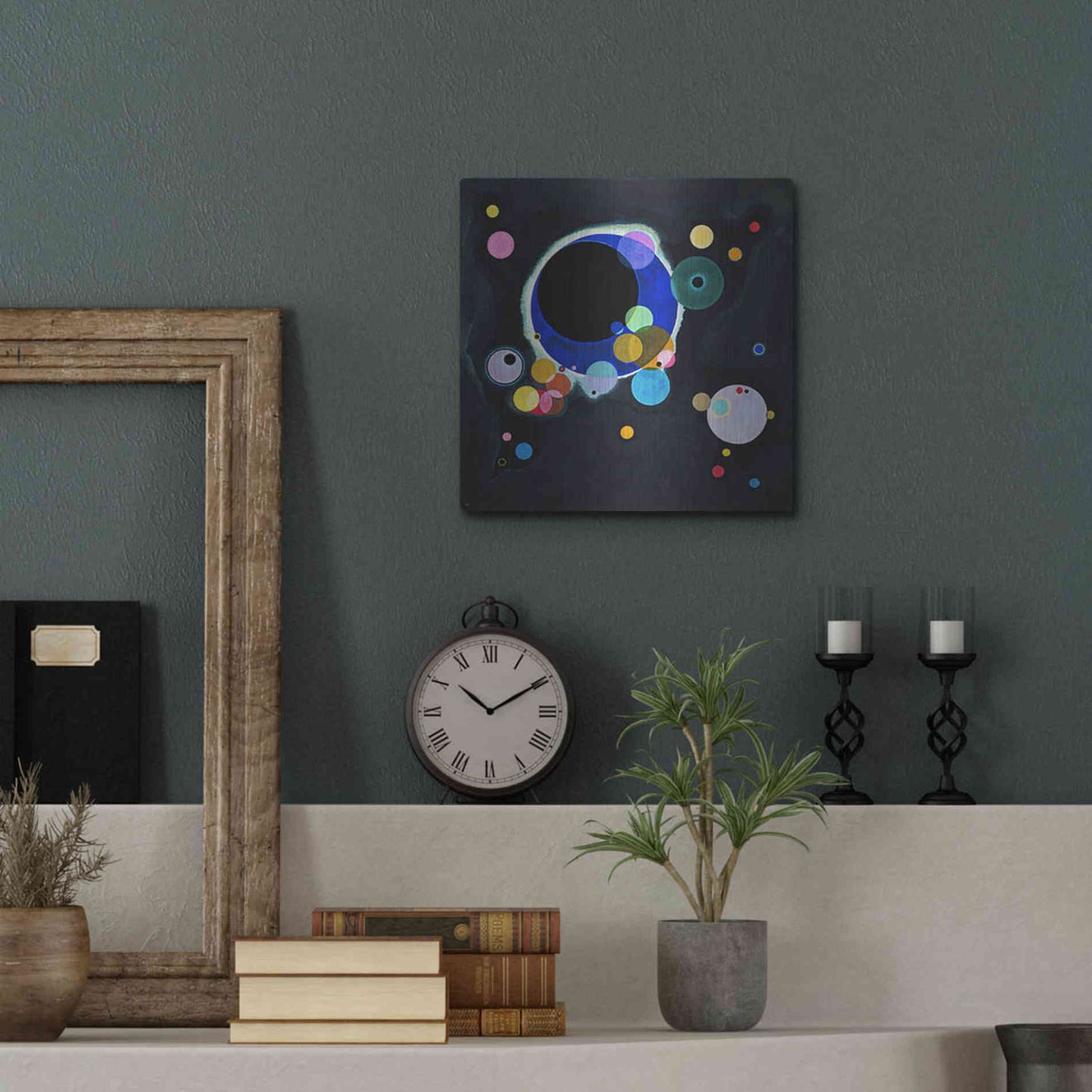 Luxe Metal Art 'Several Circles' by Wassily Kandinsky, Metal Wall Art,12x12