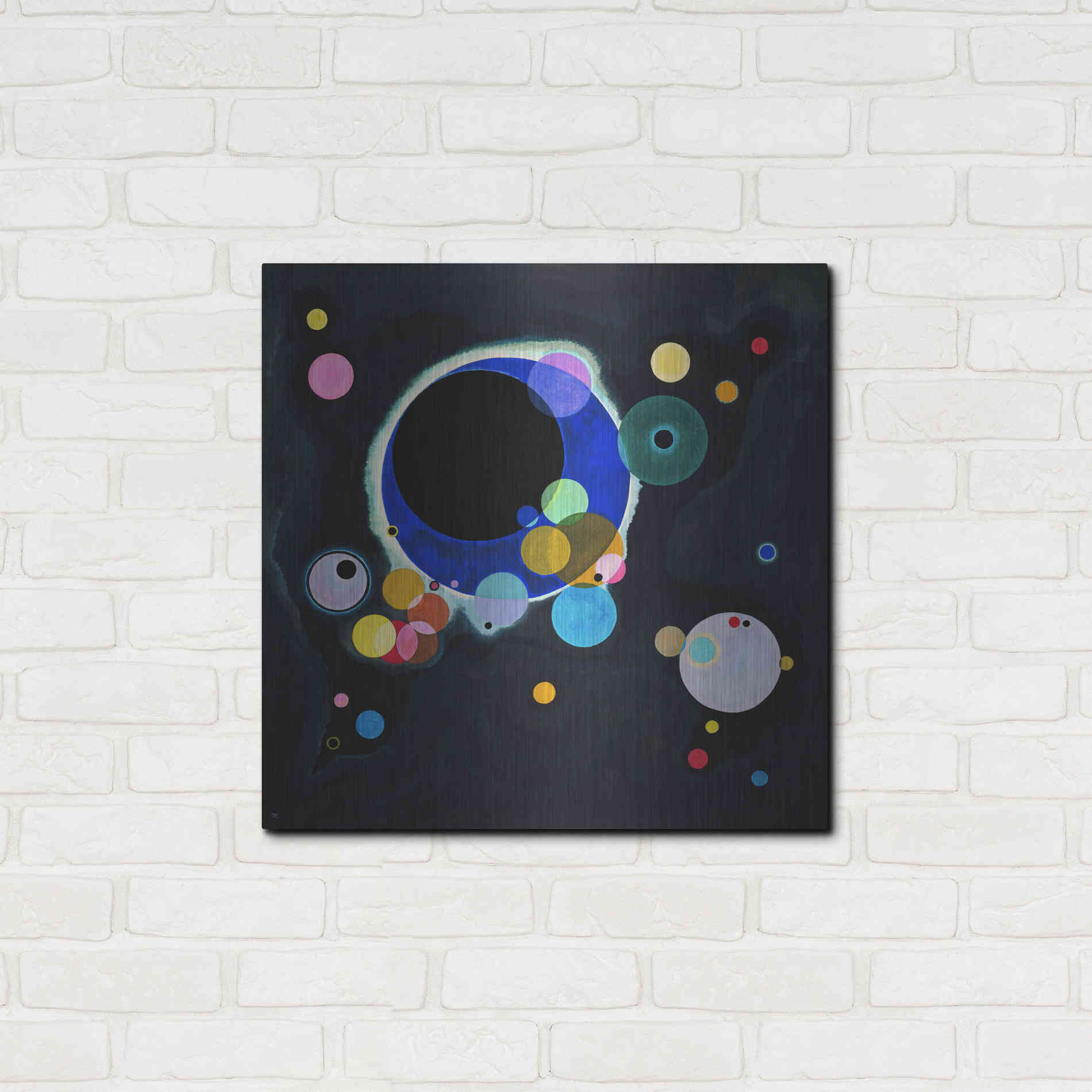 Luxe Metal Art 'Several Circles' by Wassily Kandinsky, Metal Wall Art,24x24