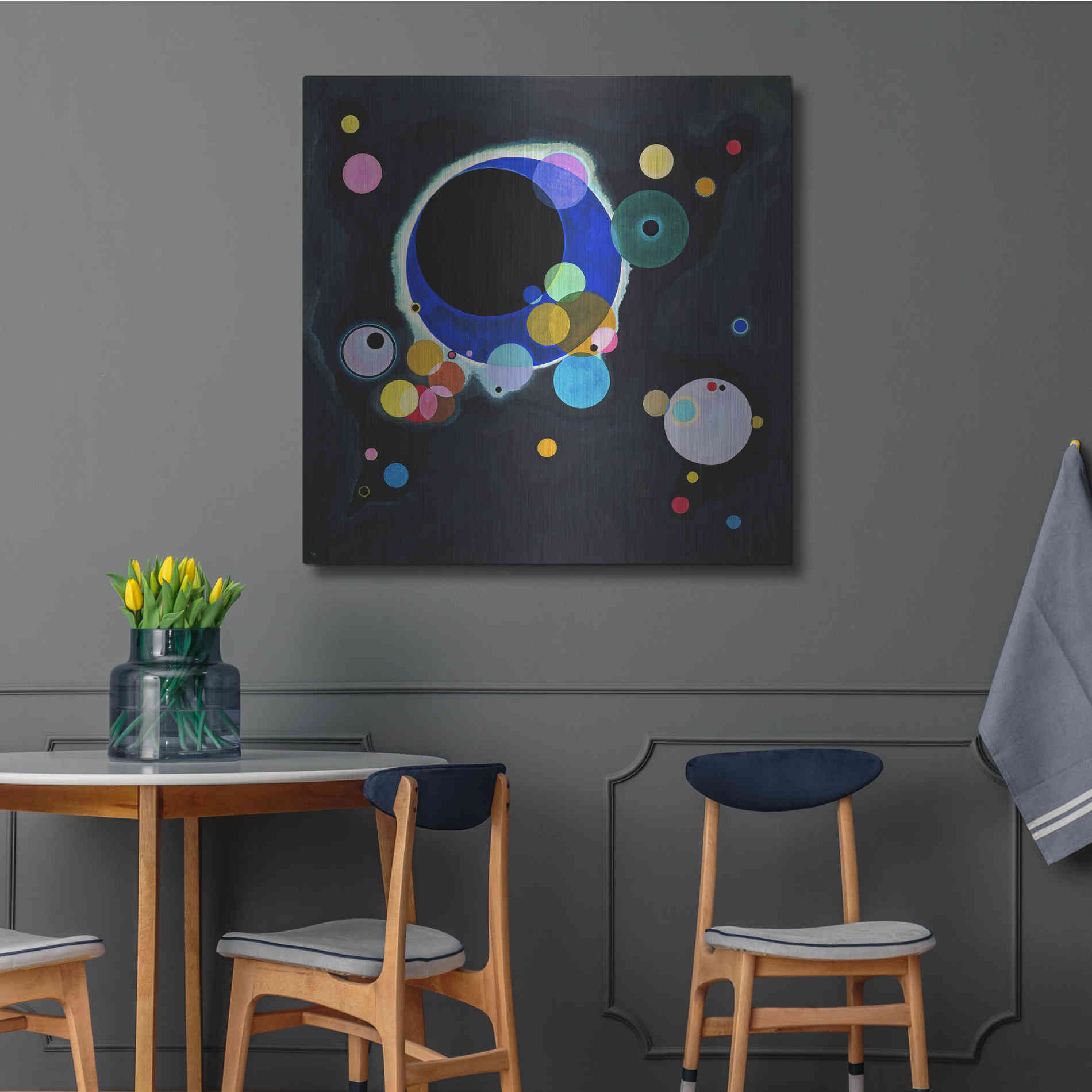 Luxe Metal Art 'Several Circles' by Wassily Kandinsky, Metal Wall Art,36x36
