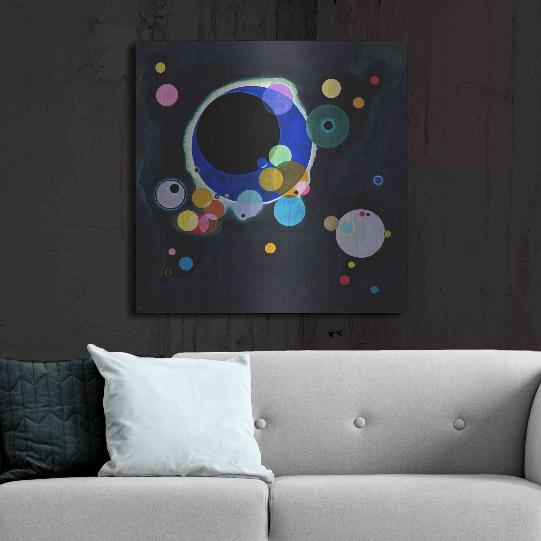 Luxe Metal Art 'Several Circles' by Wassily Kandinsky, Metal Wall Art,36x36