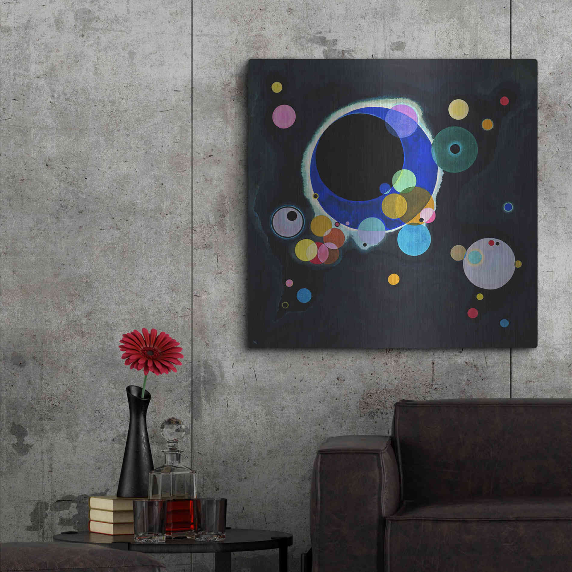 Luxe Metal Art 'Several Circles' by Wassily Kandinsky, Metal Wall Art,36x36