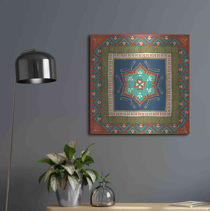 Luxe Metal Art 'Mexican Fiesta I' by Veronique Charron, Metal Wall Art,24x24