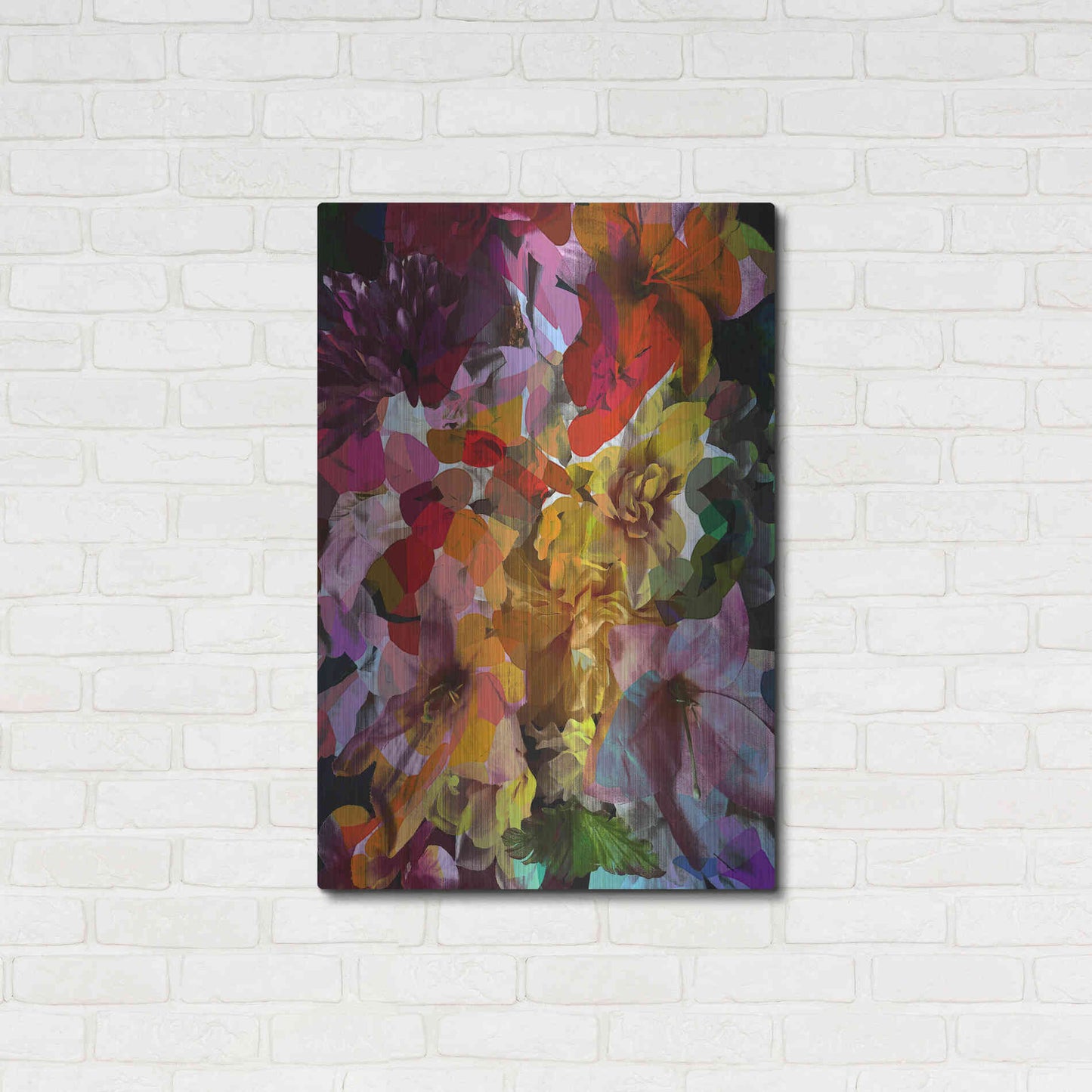 Luxe Metal Art 'Abstract Floral' by Shandra Smith, Metal Wall Art,24x36