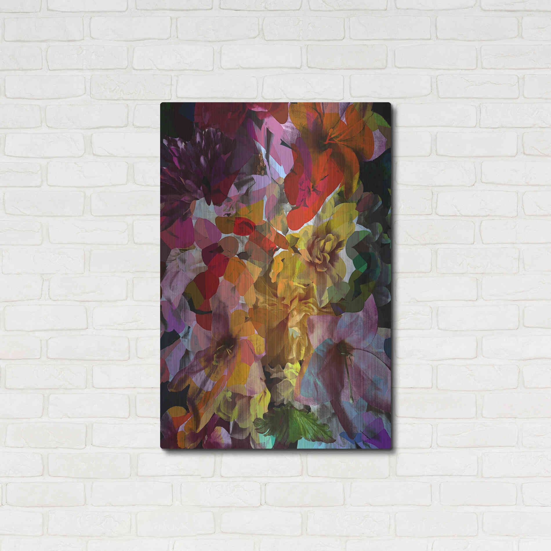 Luxe Metal Art 'Abstract Floral' by Shandra Smith, Metal Wall Art,24x36